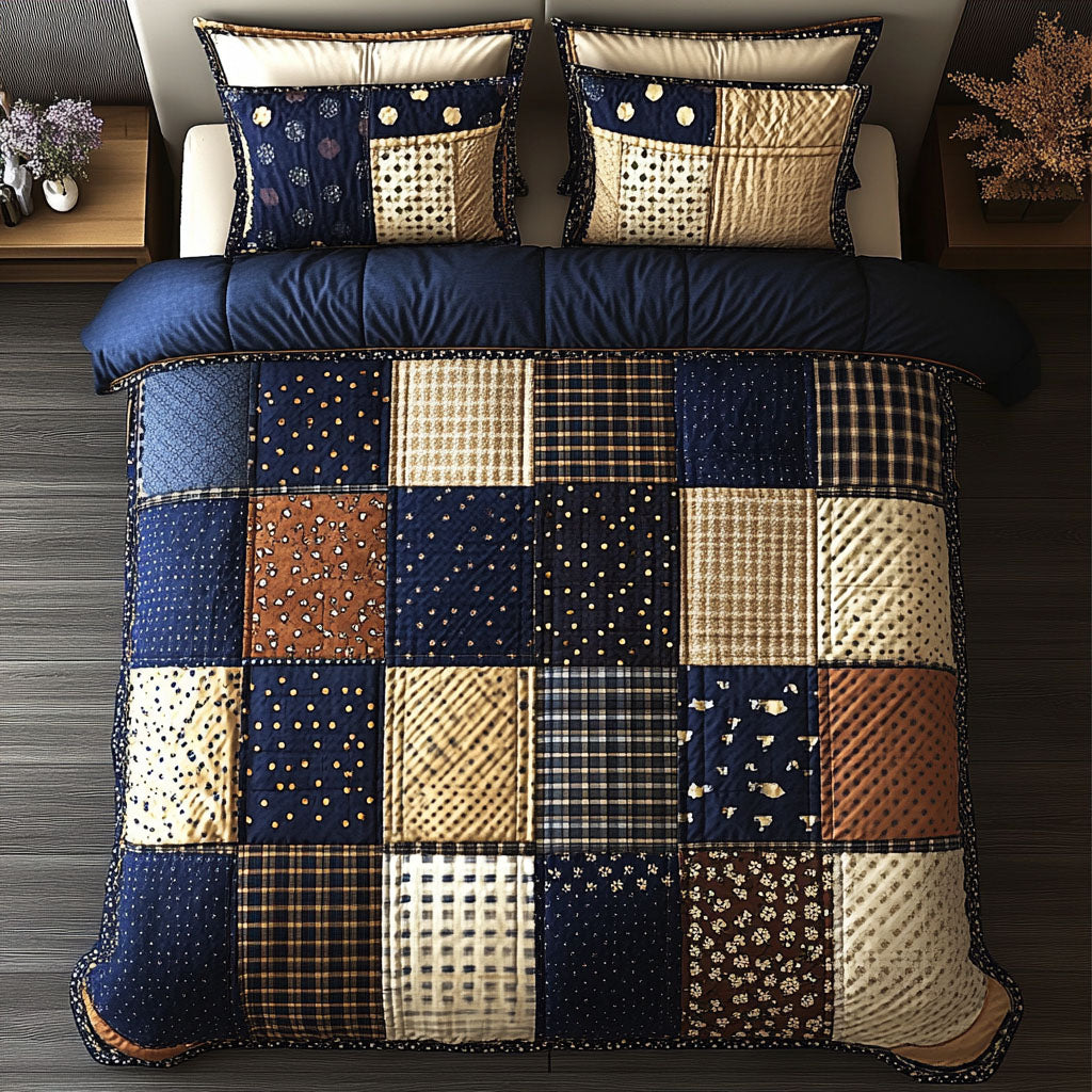Midnight Plaid Quilted Bedding Set Best Bed Sheet Set Mothers Day Gift Special