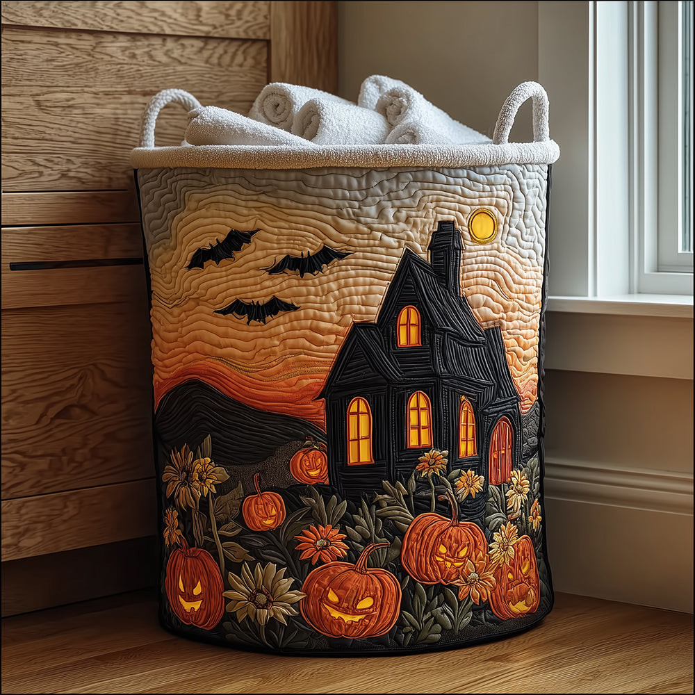 Midnight Spells Quilted Laundry Basket Laundry Hamper Halloween Birthday Gifts