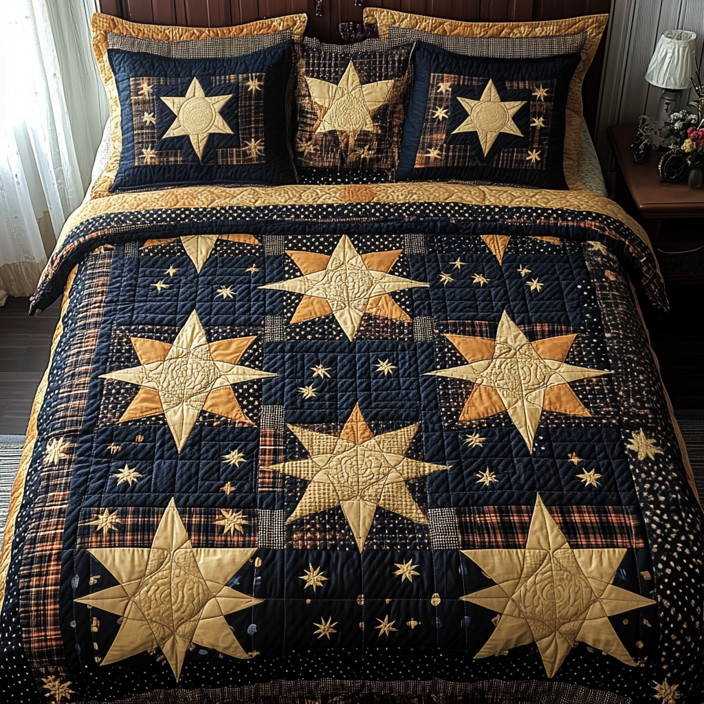 Midnight Star Quilted Bedding Set Bed Decorations Native American Gifts