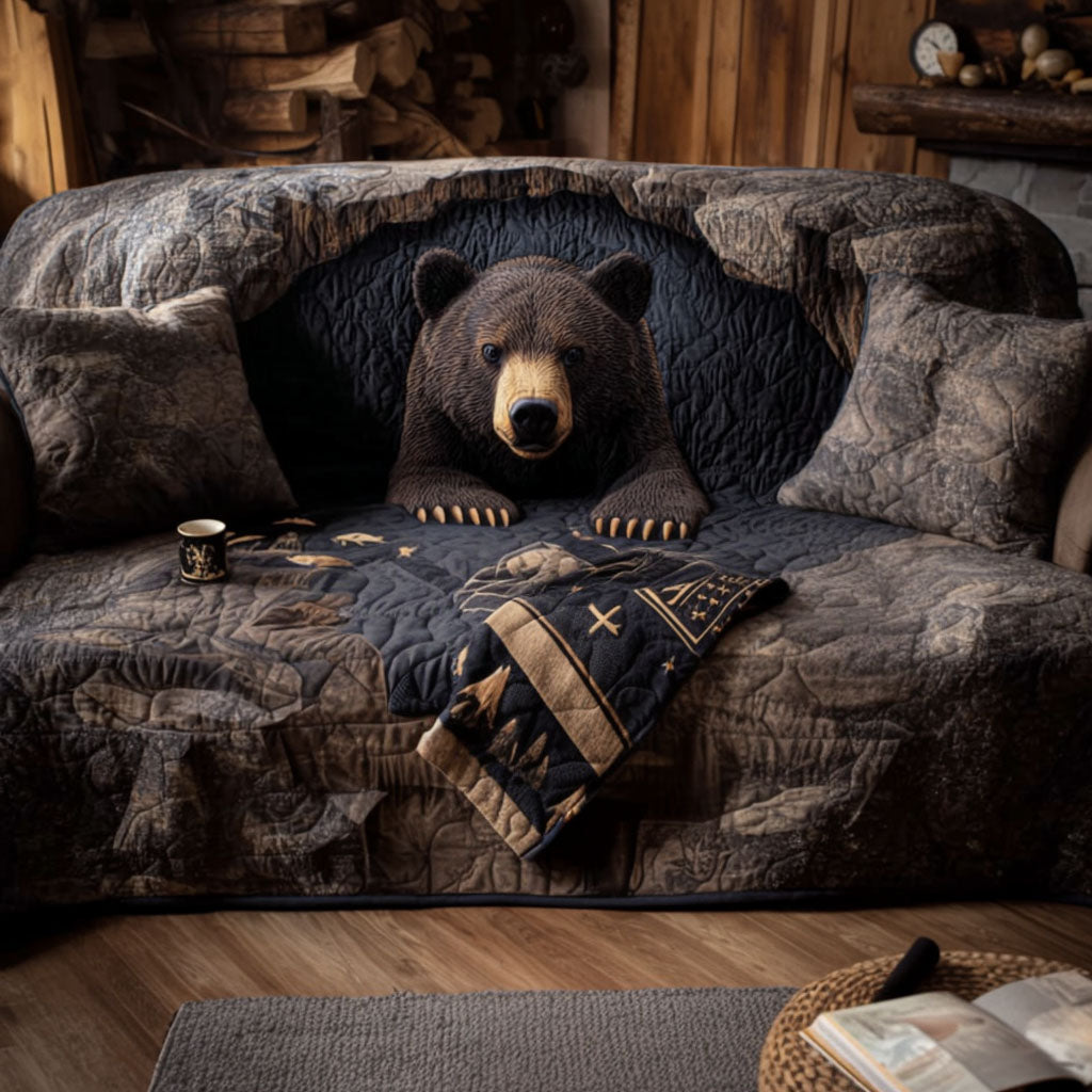 Midnight Wilderness Quilted Sofa Cover Sofa Protector Family Presents