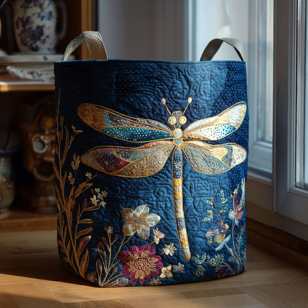 Midnight Wings Quilted Laundry Basket Good Laundry Baskets Birthday Gifts For Dragonfly Lovers