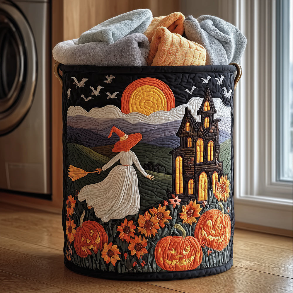 Midnight Witch Quilted Laundry Basket Best Hampers Halloween Gifts For Her