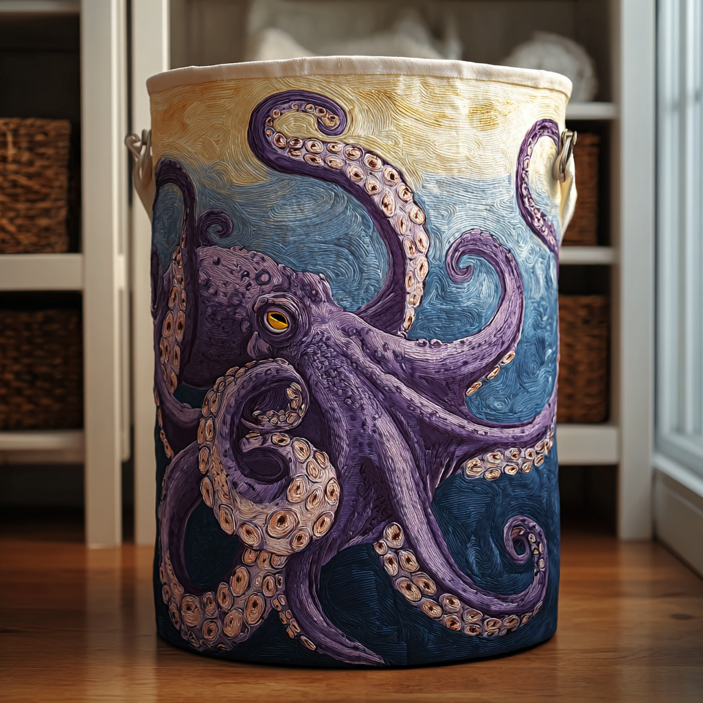 Mighty Octopus Quilted Laundry Basket Best Laundry Basket Octopus Novelty Gifts