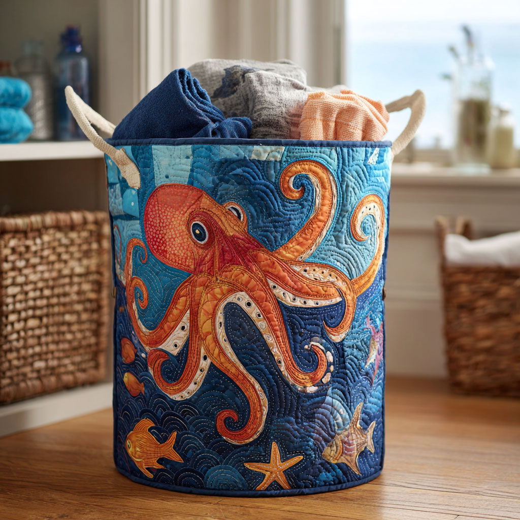 Mighty Octopus Quilted Laundry Basket Home Decor Stores Octopus Lover Gifts