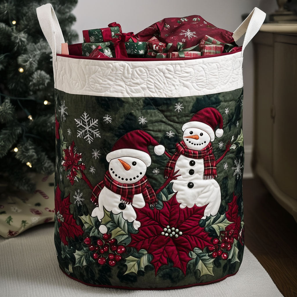 Mistletoe Frost Quilted Laundry Basket Unusual Laundry Basket Xmas Gifts For Grandma