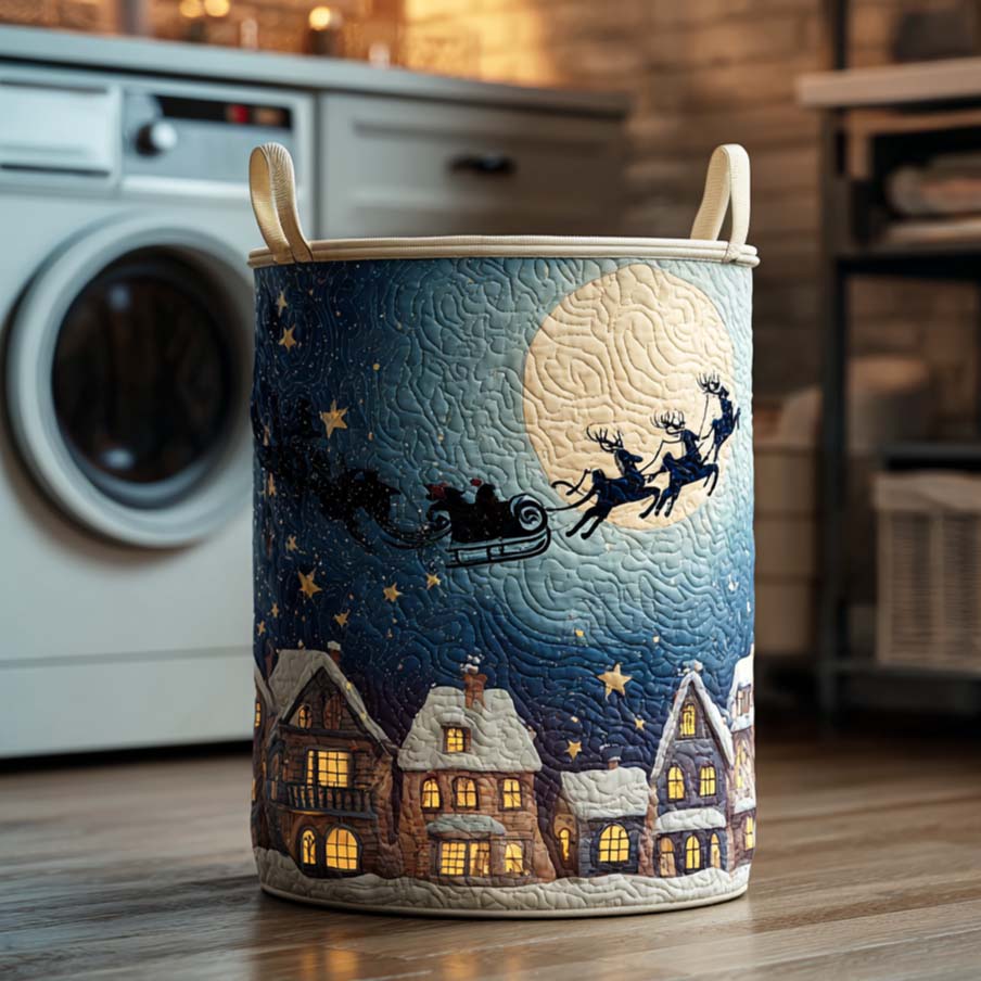 Mistletoe Lane Quilted Laundry Basket House Decor Mothersday Gifts