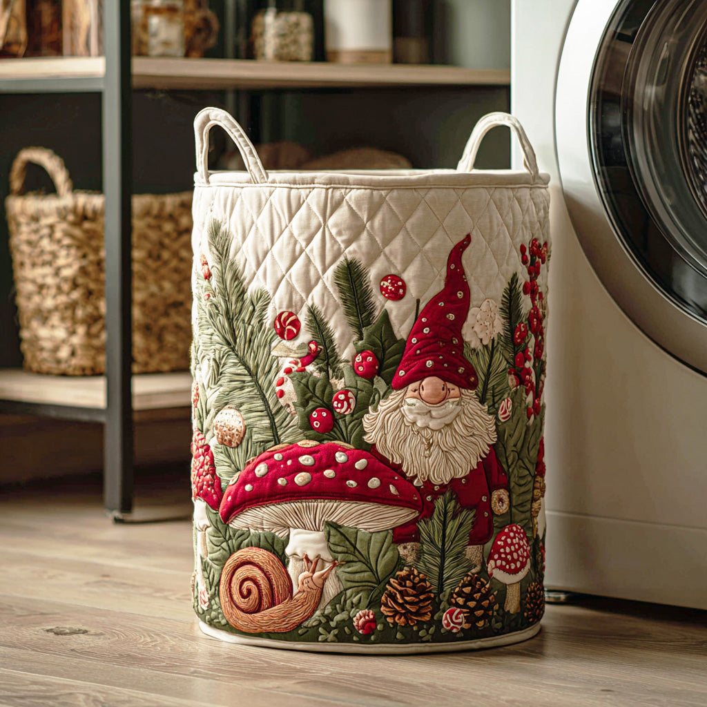 Mistletoe Mushroom Garden Quilted Laundry Basket Nice Laundry Hamper Good Christmas Gifts For Grandmas