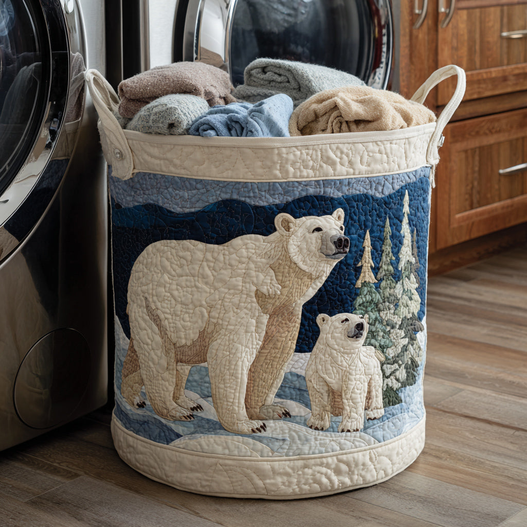 Misty Polar Bear Quilted Laundry Basket Best Clothes Basket Koala Gifts For Her