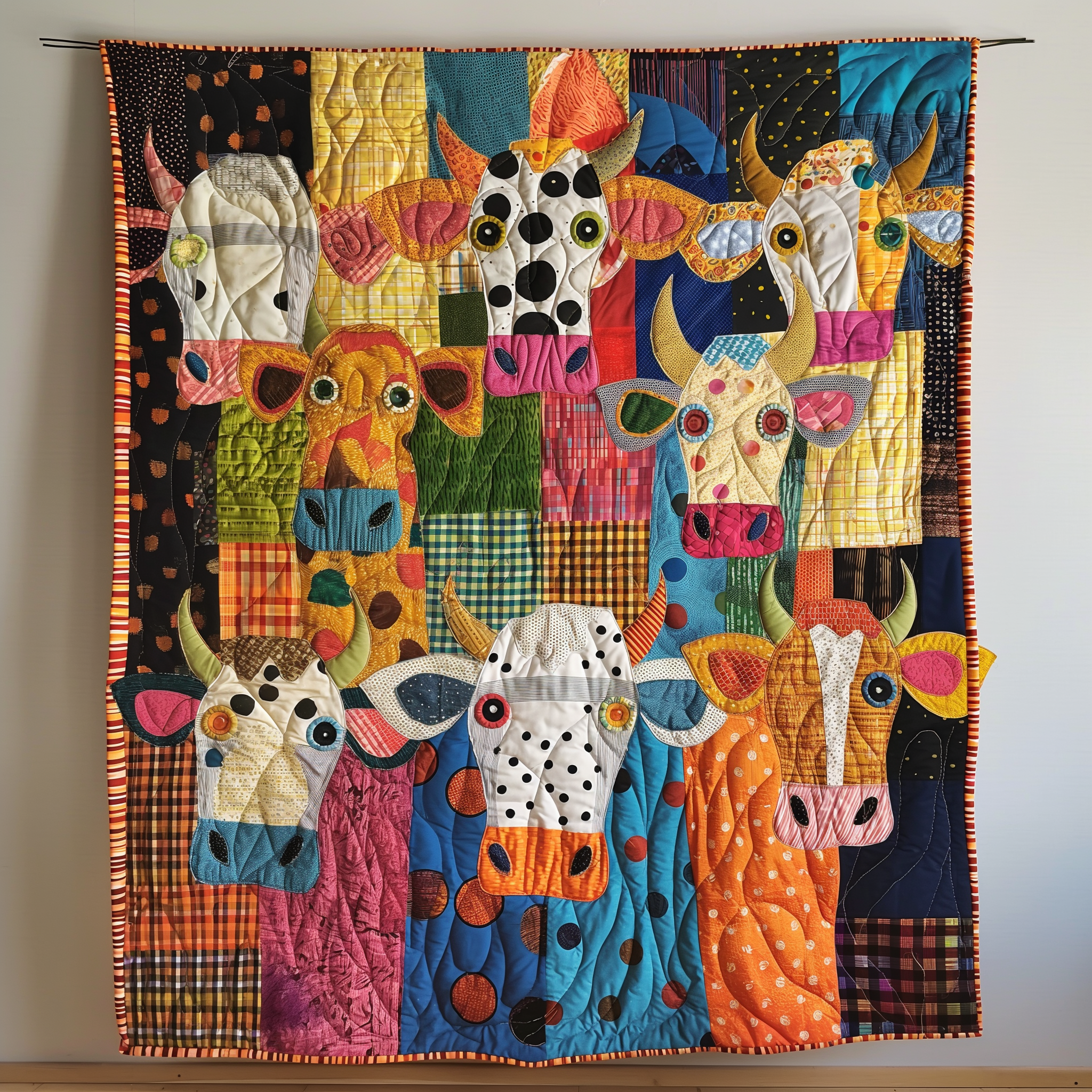 Moo-velous Fun Cow Quilted Blanket Boho Bedroom Furniture Great Mothers Day Gift