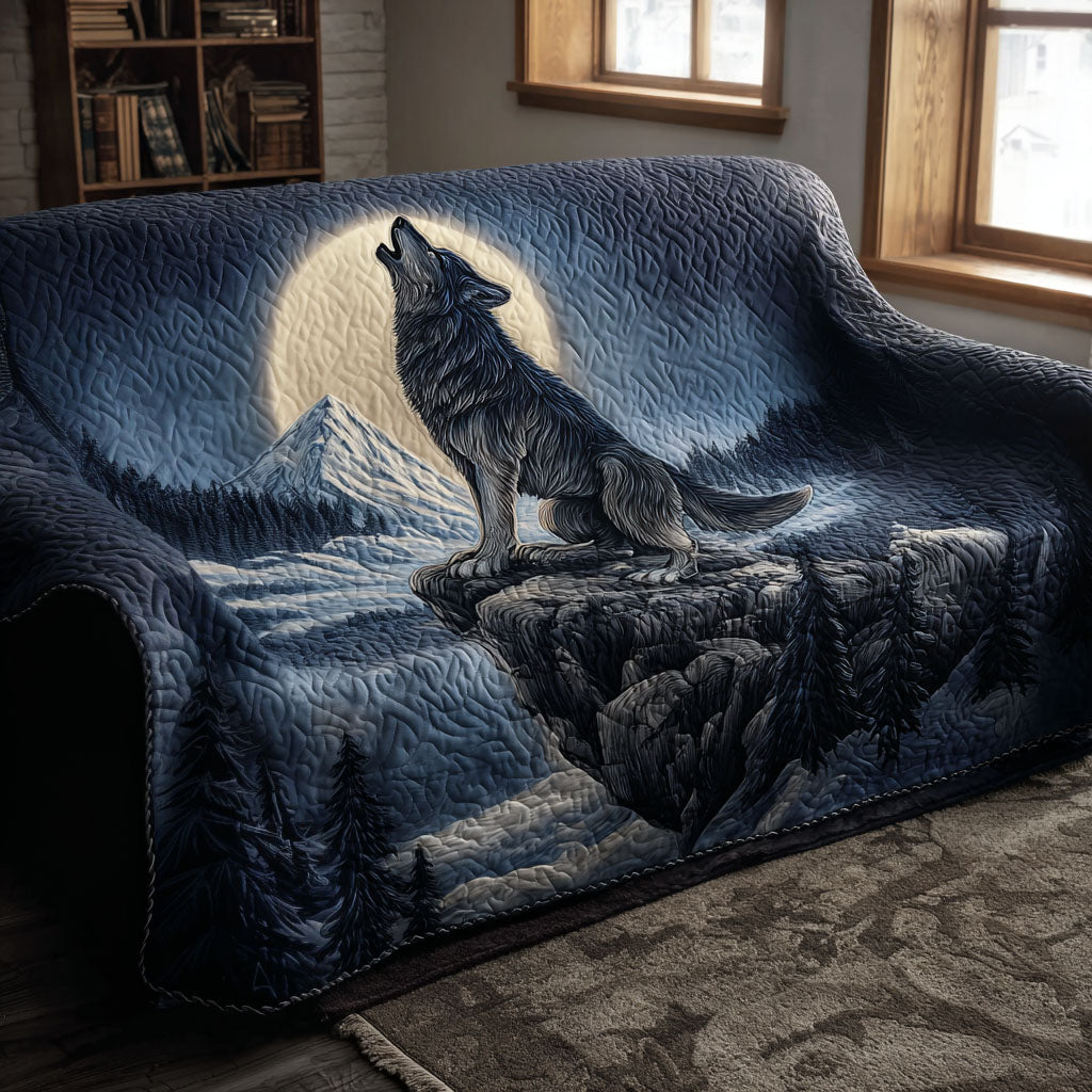 Moonhowl Quilted Sofa Cover Sofa Cover Slipcover Unique Gifts For Wolf Lovers