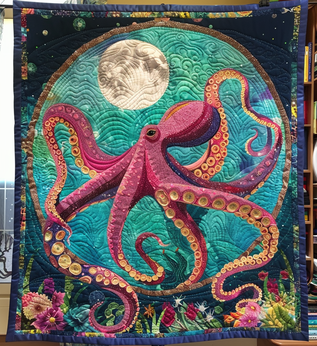 Moonlight Dance Quilted Blanket Best Bedspread Set Mother'S Day Gifts For Beach Lovers