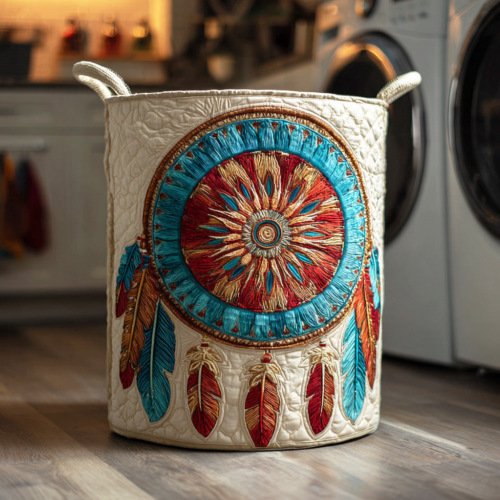 Moonlight Dreamcatcher Quilted Laundry Basket Unusual Laundry Basket Native American Themed Gifts