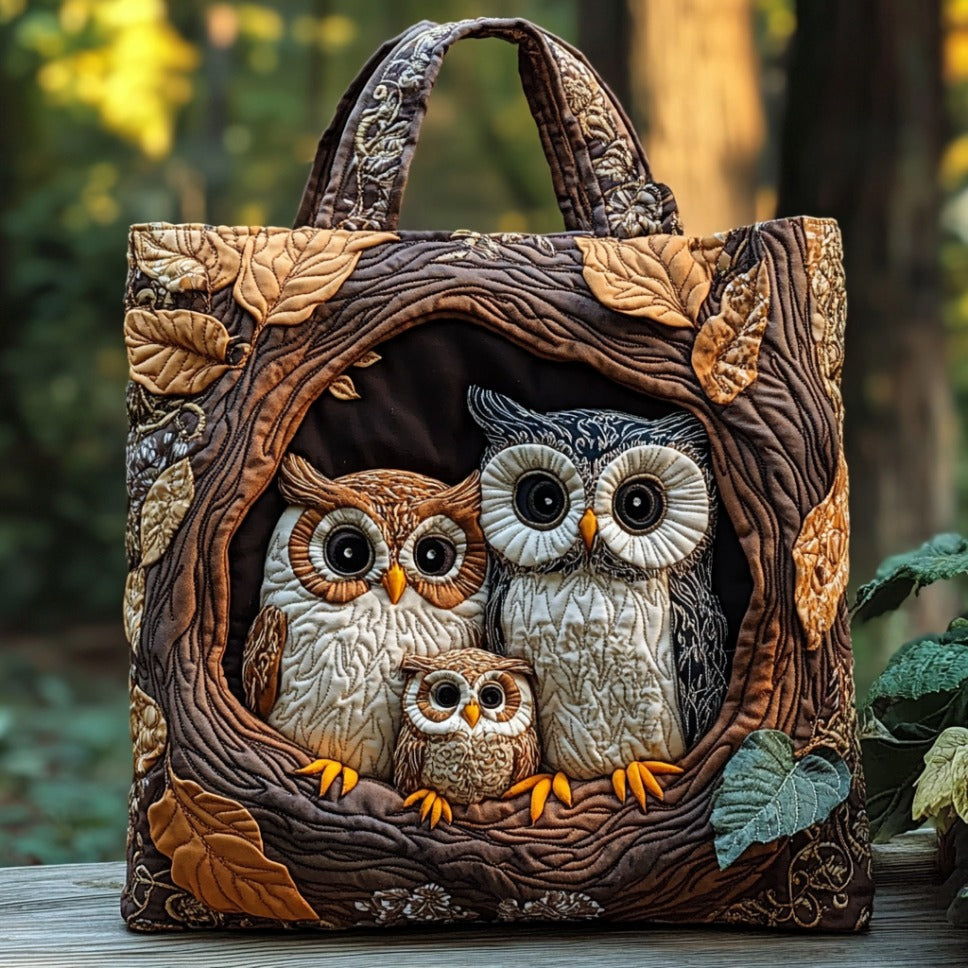Moonlight Owl Quilted Tote Bag The Perfect Tote Bag Best Gift For Mother On Mother's Day