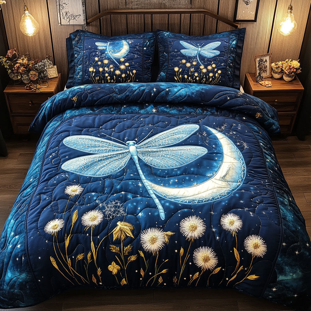 Moonlit Dragonfly Quilted Bedding Set Bed Decorations Best Dragonfly Presents