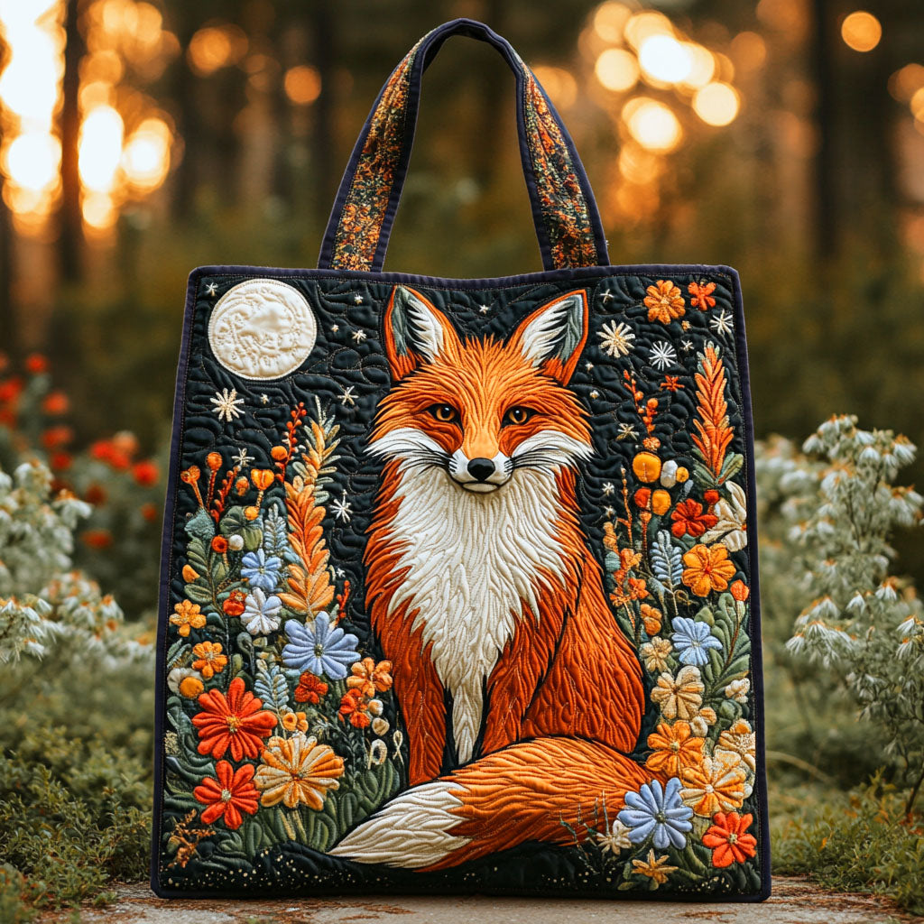 Moonlit Fox Quilted Tote Bag The Perfect Everyday Tote Bag Awesome Birthday Gift Ideas
