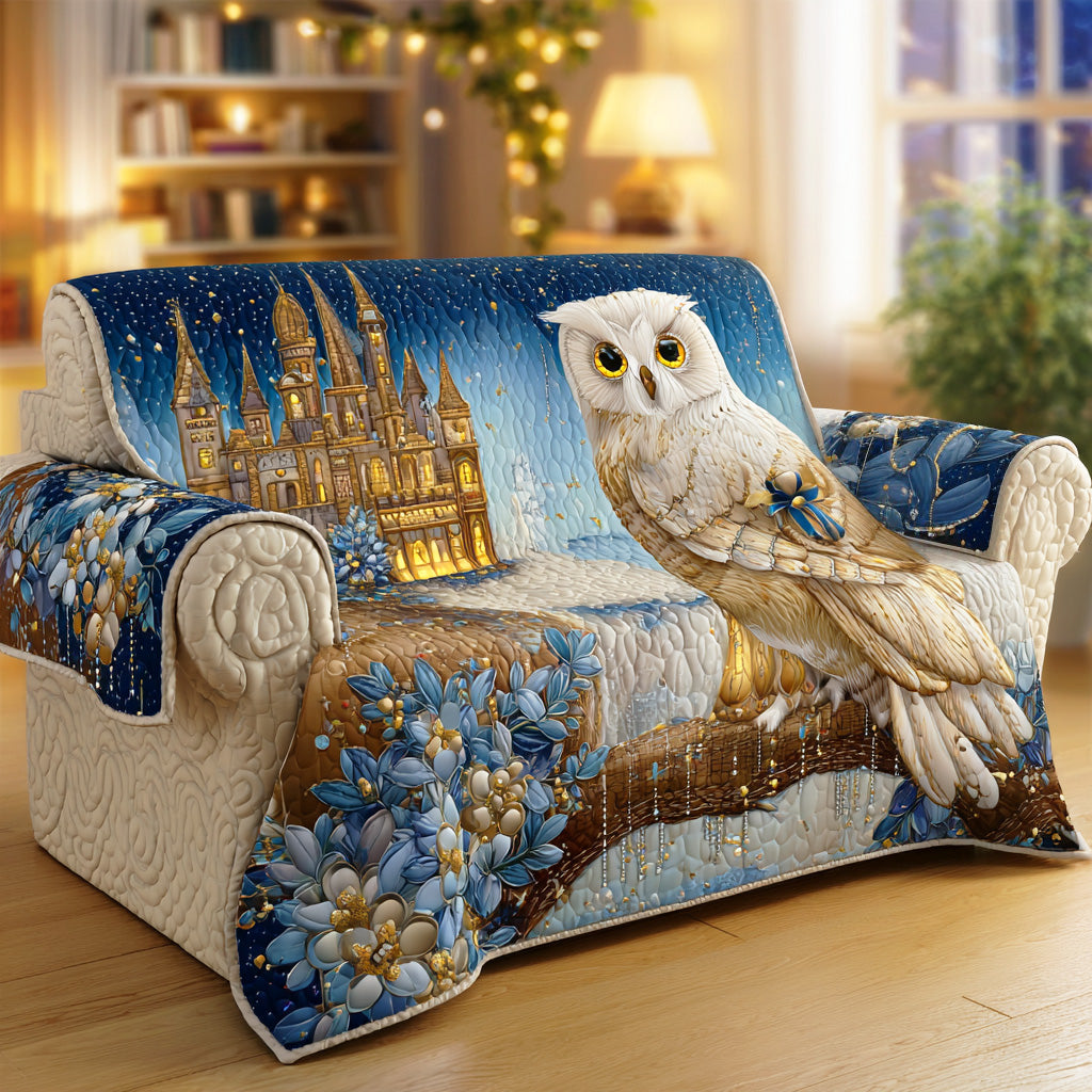 Moonlit Guardian Quilted Sofa Cover Couch Cushion Covers Owl Presents For Her