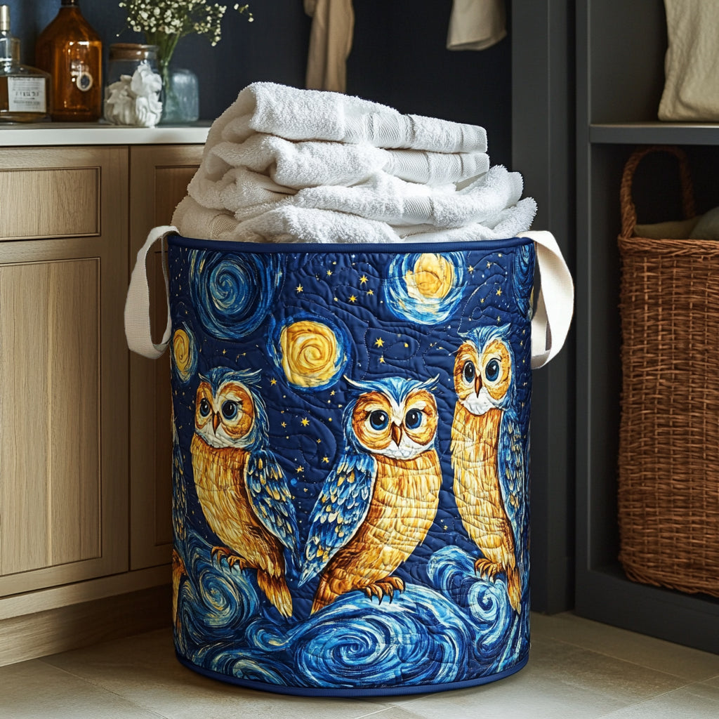 Moonlit Owl Quilted Laundry Basket Best Laundry Hamper Best Owl Gift Ideas