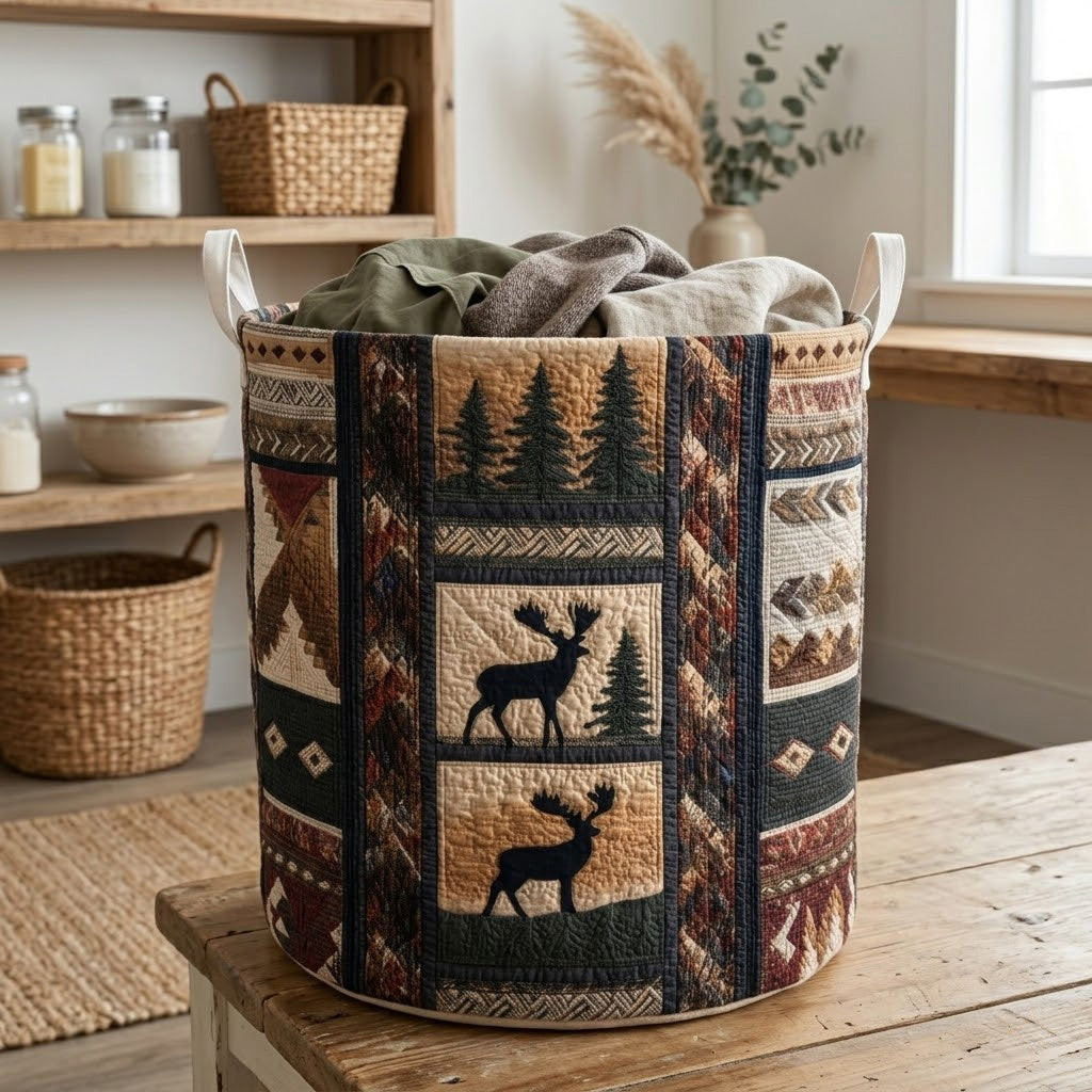 Moose Valley Quilted Laundry Basket Good Laundry Baskets Something Special For Fathers Day