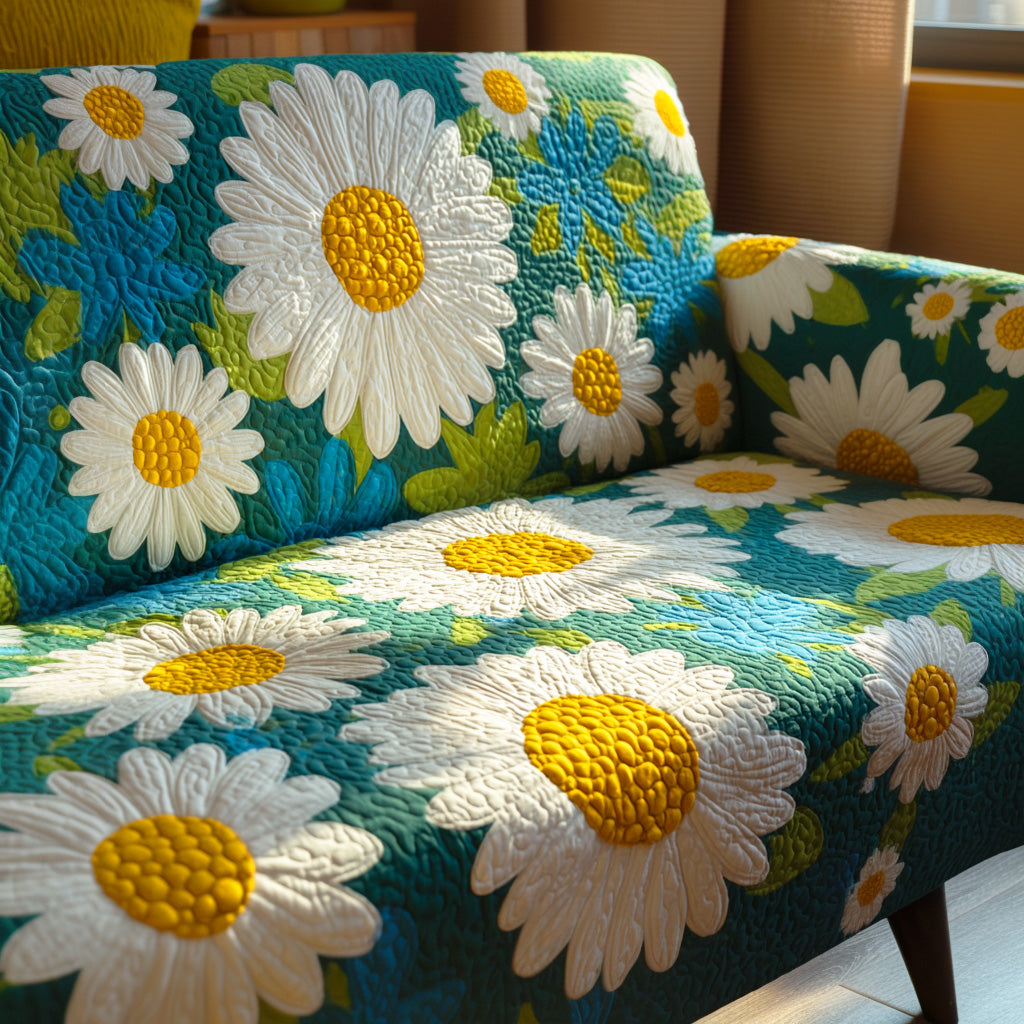 Morning Daisy Path Quilted Sofa Cover Room Decor Great Mothers Day Gift