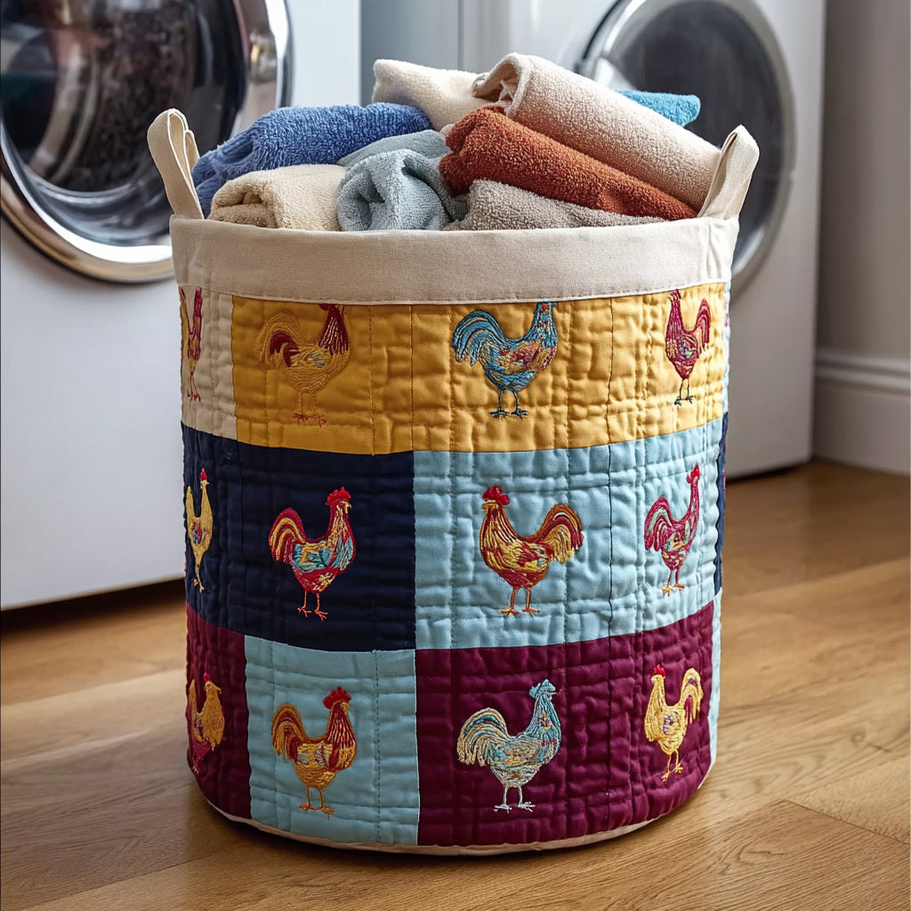 Mosaic Chicken Quilted Laundry Basket Dirty Laundry Basket Gifts For Chicken Lovers