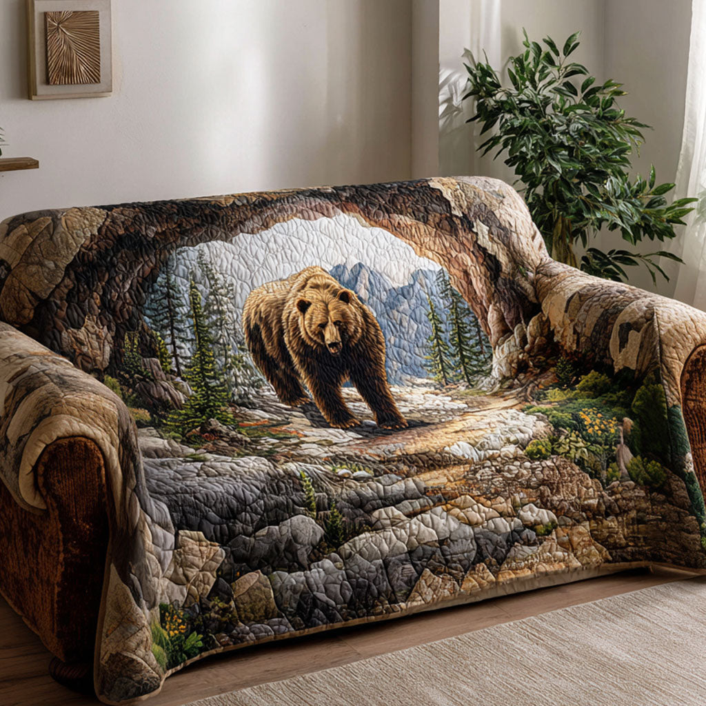 Mountain Bear Quilted Sofa Cover Couch And Sofa Covers Gifts For Bear Lovers