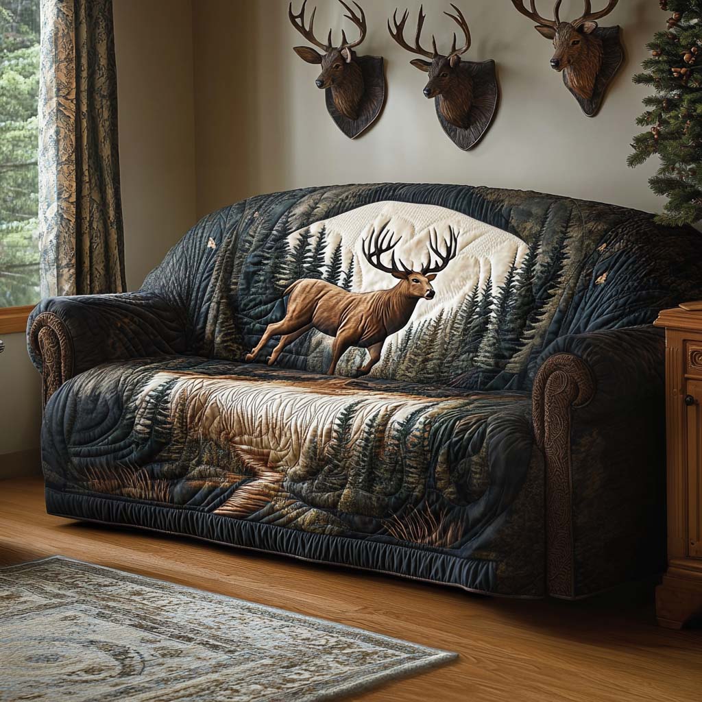Mountain Buck Quilted Sofa Cover Couch Covers Gifts For Deer Hunters