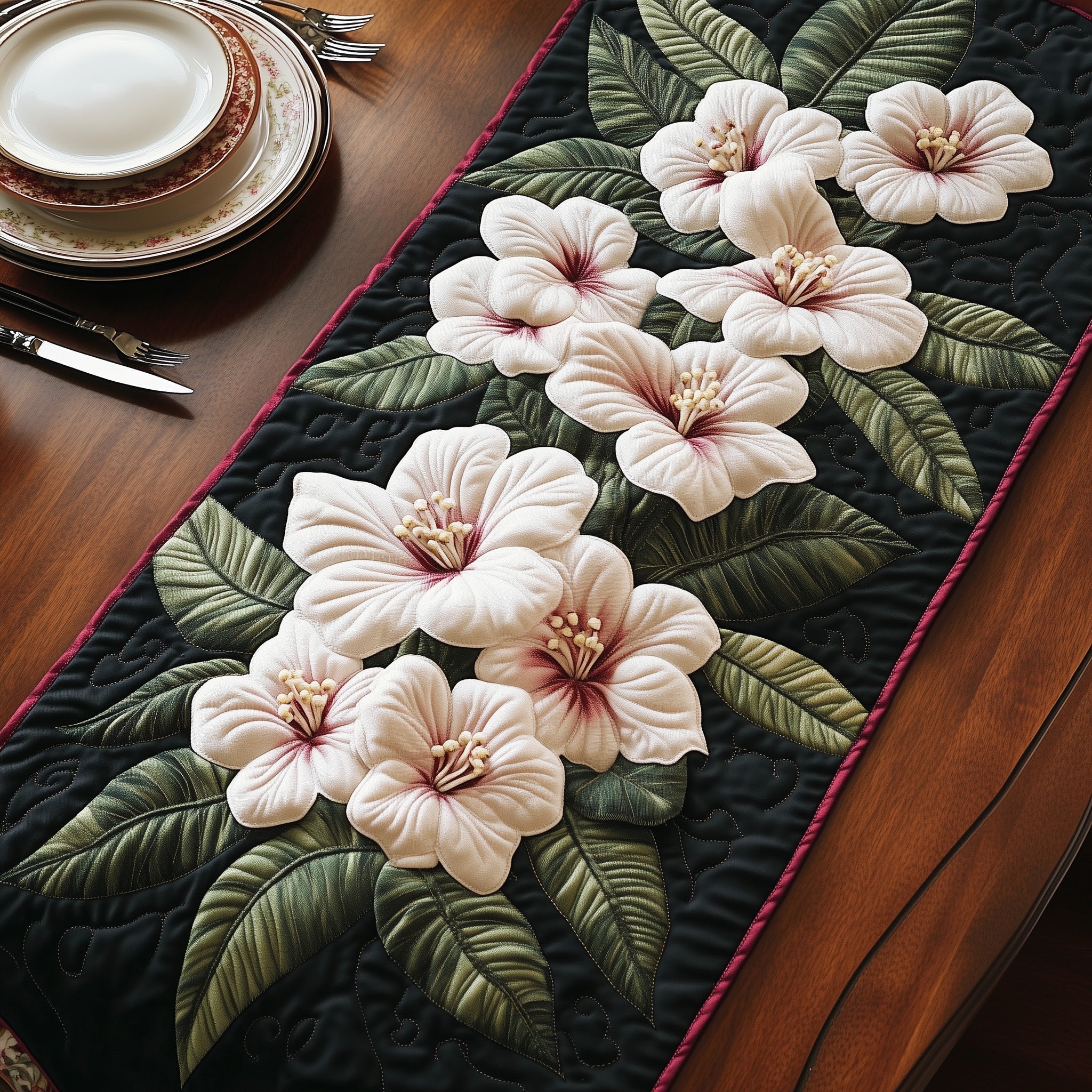 Mountain Laurel Paradise Quilted Table Runner Holiday Table Runners Independence Day Gift