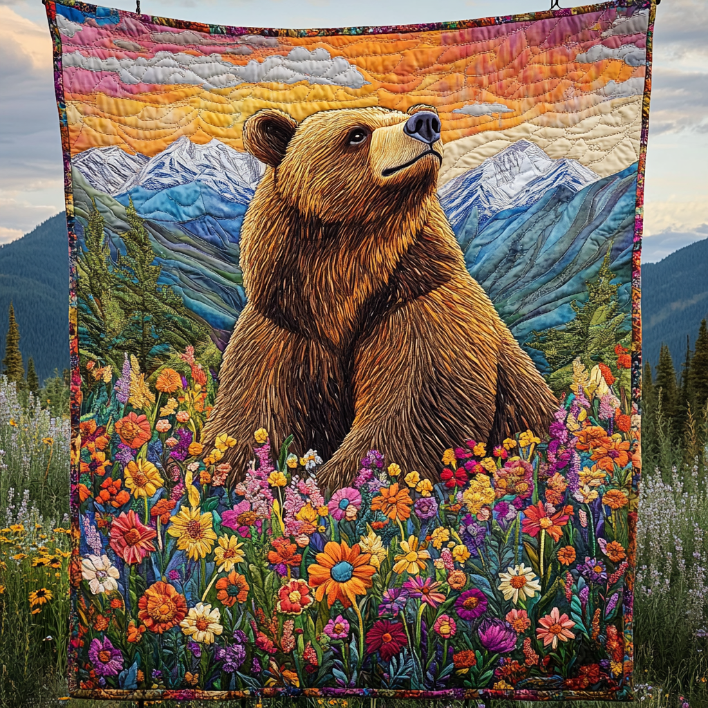 Mountain Majesty Bear Quilted Blanket Best Sheets Ever Unique Dad Gifts For Father's Day