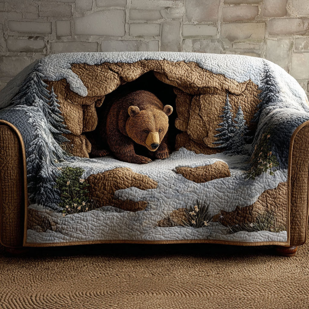 Mountain Trail Bear Quilted Sofa Cover Couch And Sofa Covers Best Bear Gift Ideas
