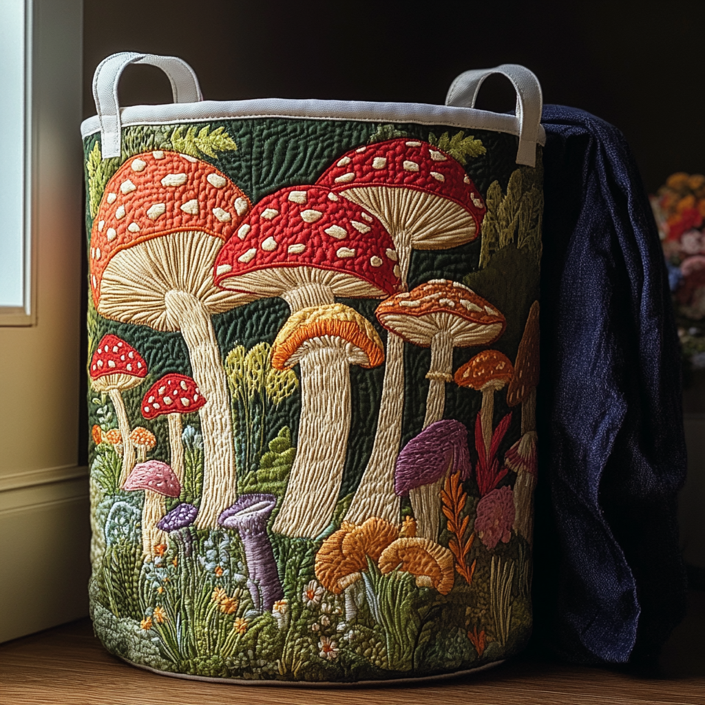 Mushroom Glow Quilted Laundry Basket Best Hampers Best Gift Ideas For Mom