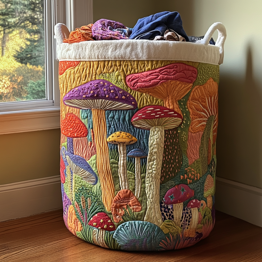 Mushroom Path Quilted Laundry Basket Best Clothes Hamper Last Minute Mother's Day Ideas