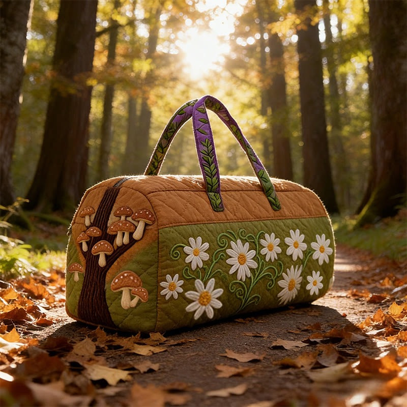 Mushroom Plants Quilted Duffle Bag Luxury Comfortable Travel Bag Gift For Mom