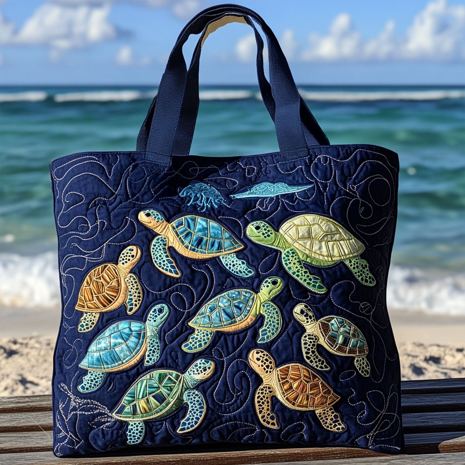 Myrtle the Turtle Quilted Tote Bag Most Popular Shoulder Bags Best Gifts To Get Your Mom