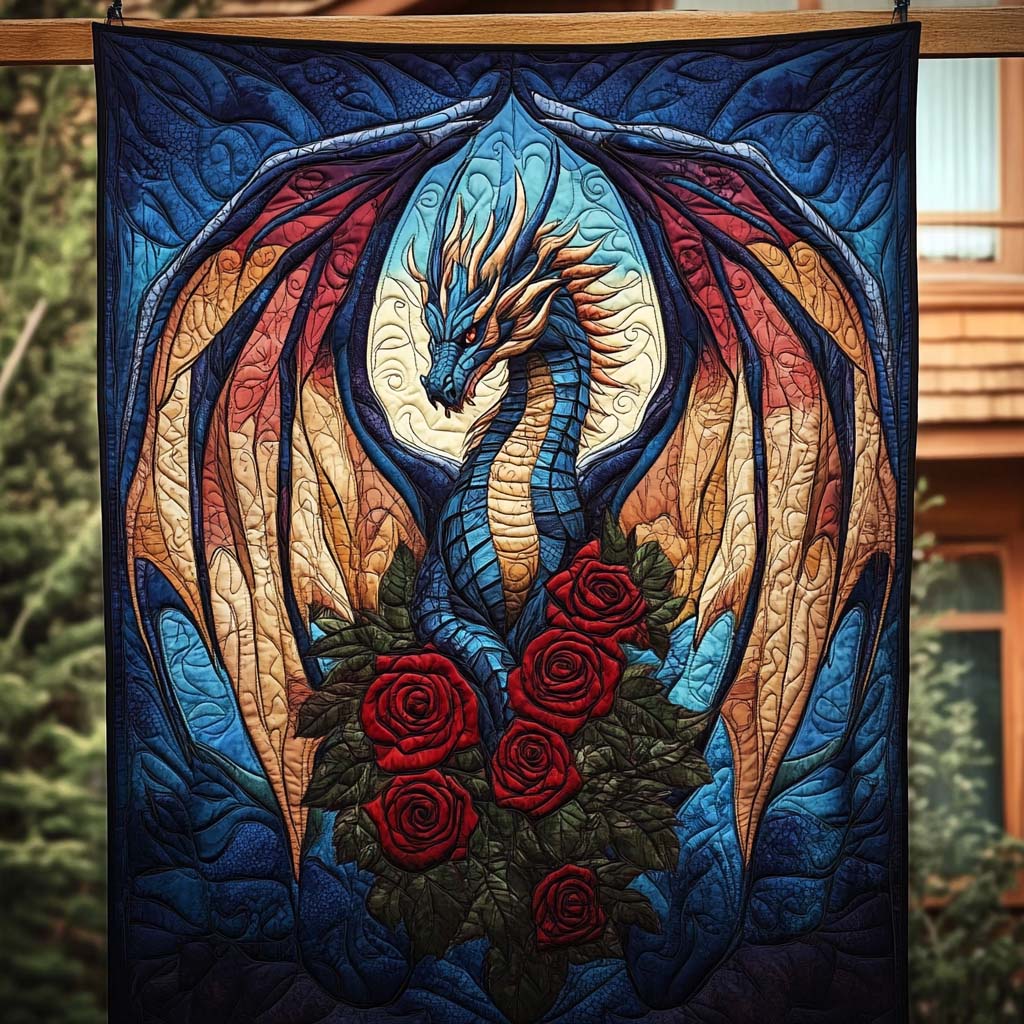Mystic Blue Dragon Quilted Blanket Bed Decor Ideas Dragon Presents For Men
