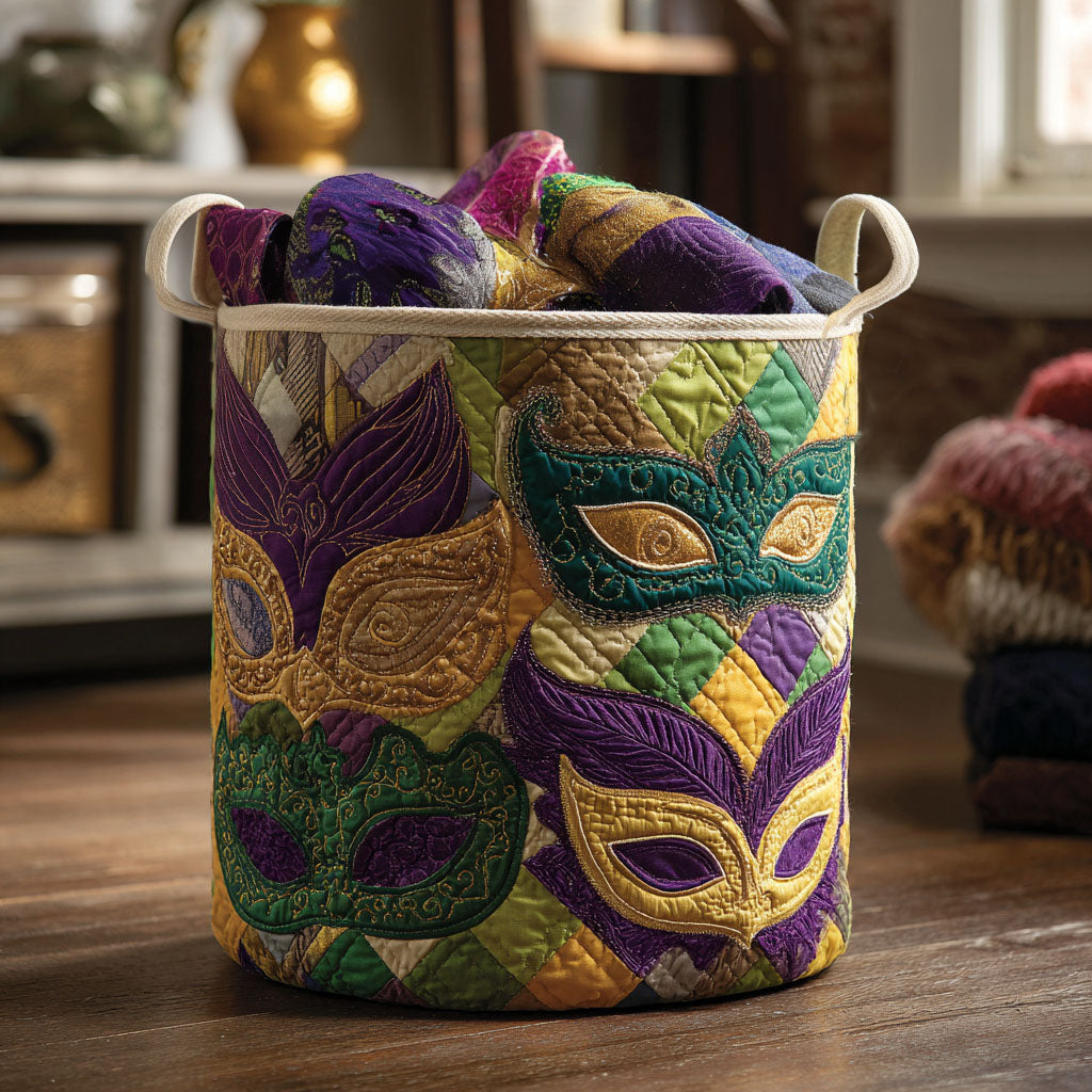 Mystic Carnival Quilted Laundry Basket Best Clothes Hamper Mardi Gras Presents