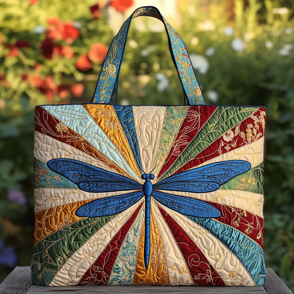 Mystic Dragonfly Quilted Tote Bag Best Mom Tote Bag Nice Gifts For Mom