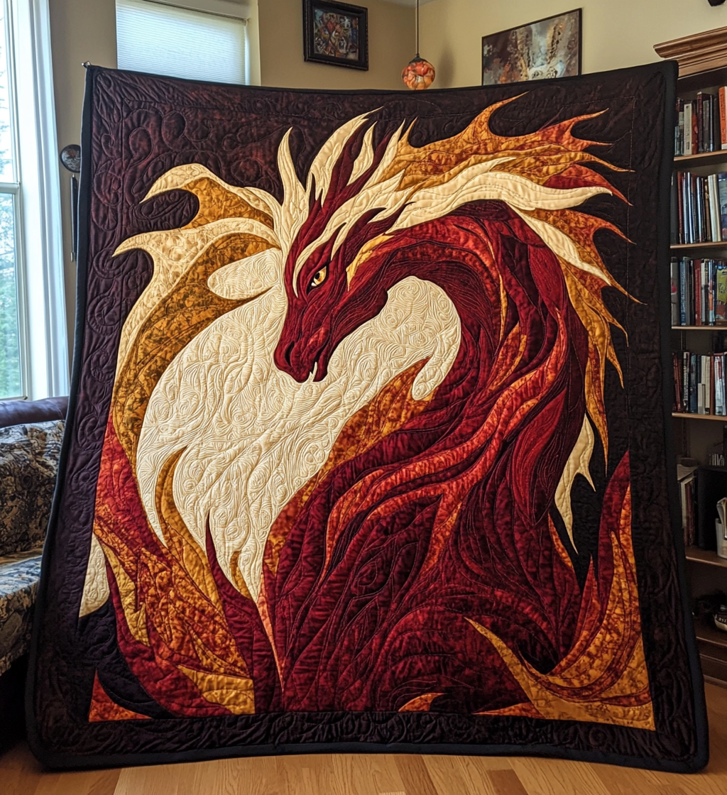 Mystic Ember Quilted Blanket Best Bed Sheet Set Awesome Dragon Lover Gift Ideas