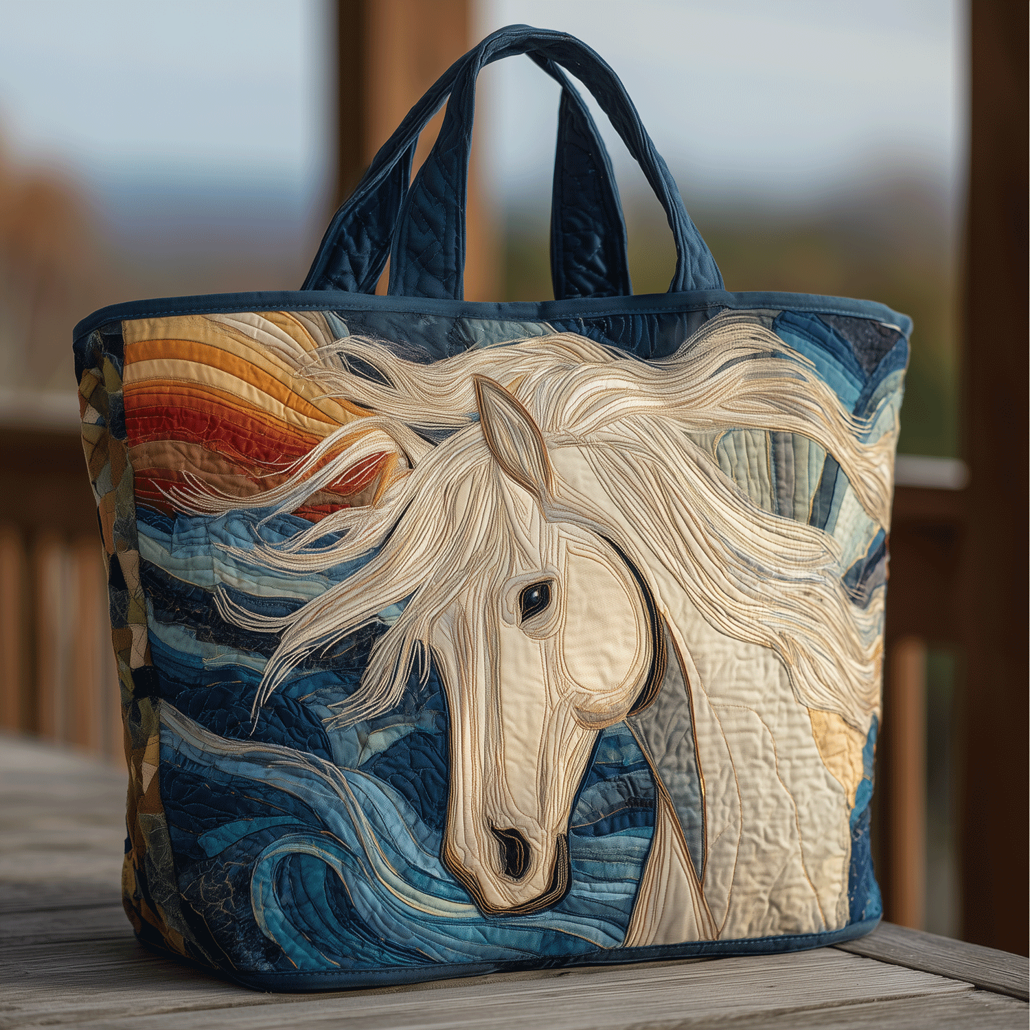 Mystic Horse Quilted Tote Bag Work Tote Best Moms Day Gifts