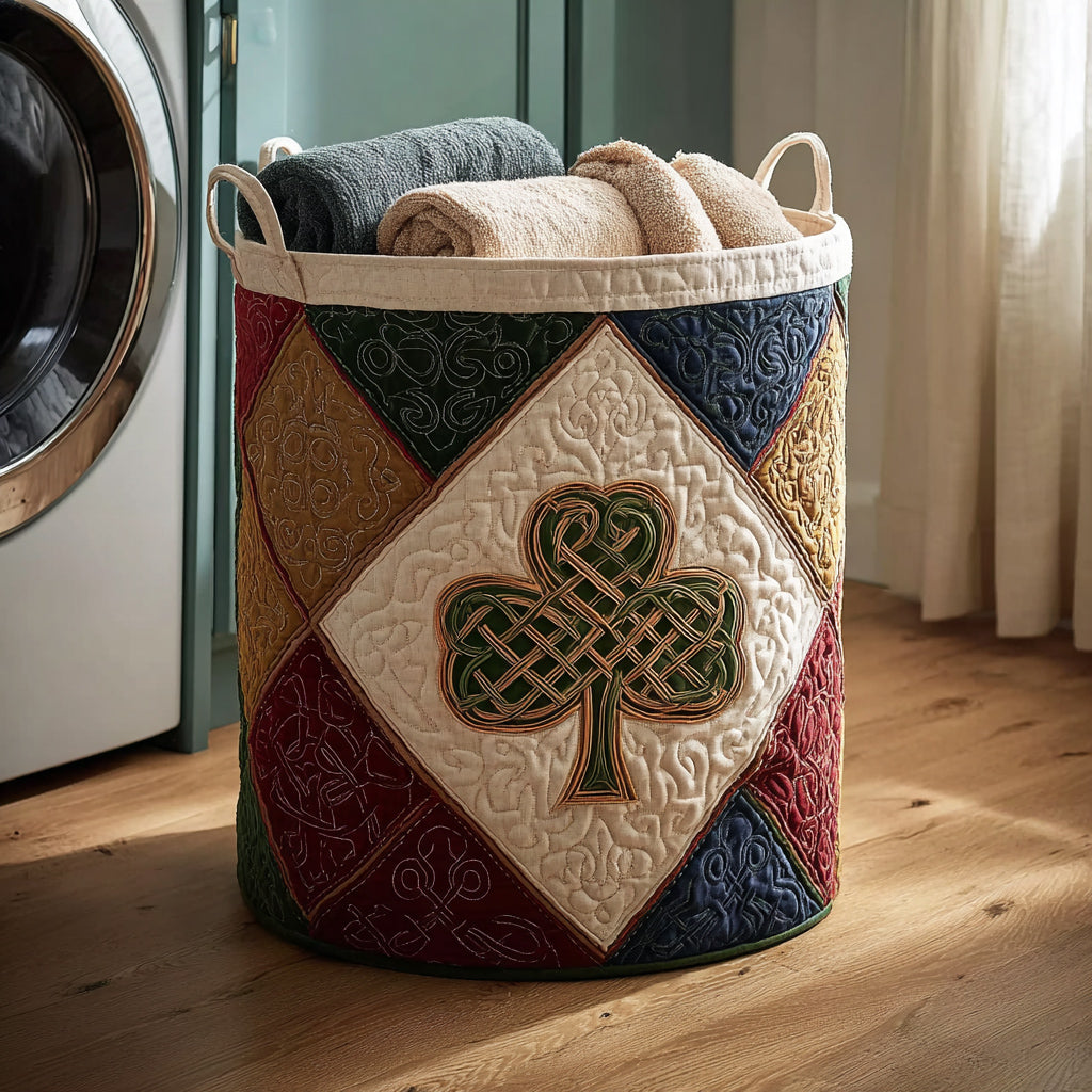 Mystic Isle Spirit Quilted Laundry Basket Storage Bins For Clothes Unique Irish Gifts