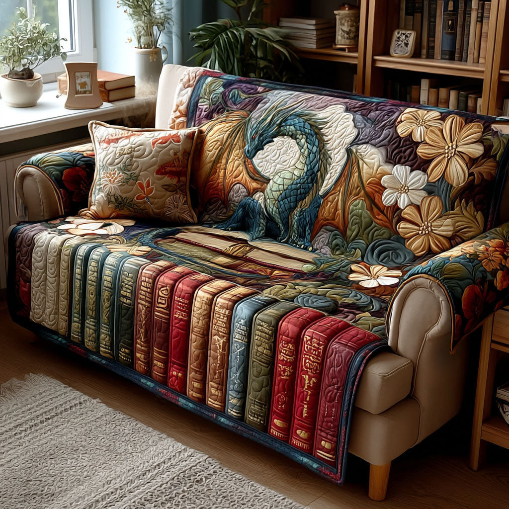 Mystic Library Quilted Sofa Cover Sofa Chair Covers Gifts For Book Worm