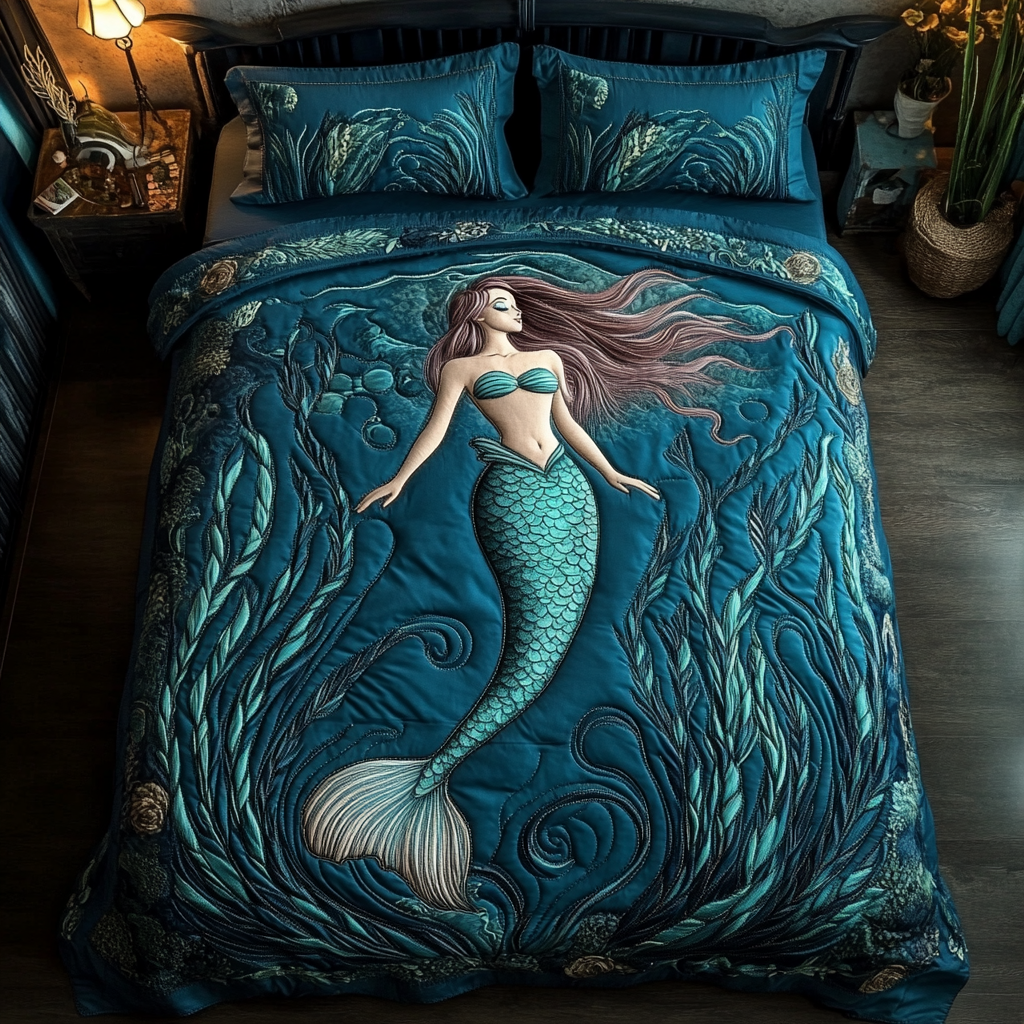 Mystic Mermaid Quilted Bedding Set Best Comforter Sets Mermaid Birthday Presents