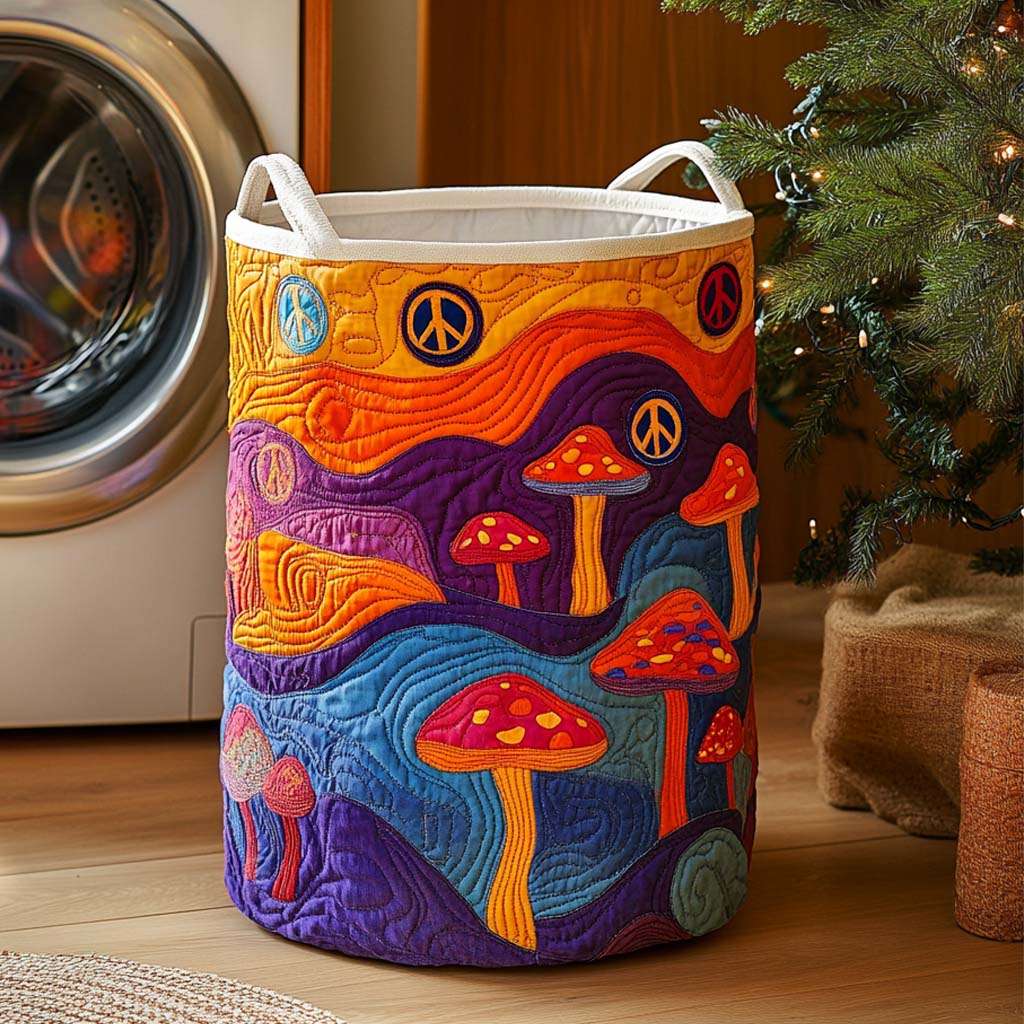Mystic Mushroom Glow Quilted Laundry Basket Dirty Laundry Basket Presents For New House Owners