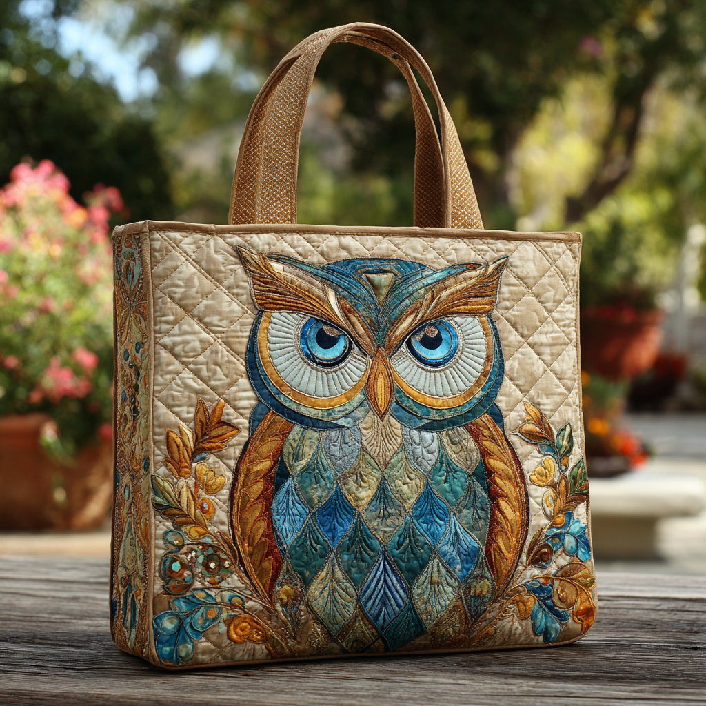 Mystic Owl Quilted Tote Bag Work Tote Gift Ideas For Moms Birthday