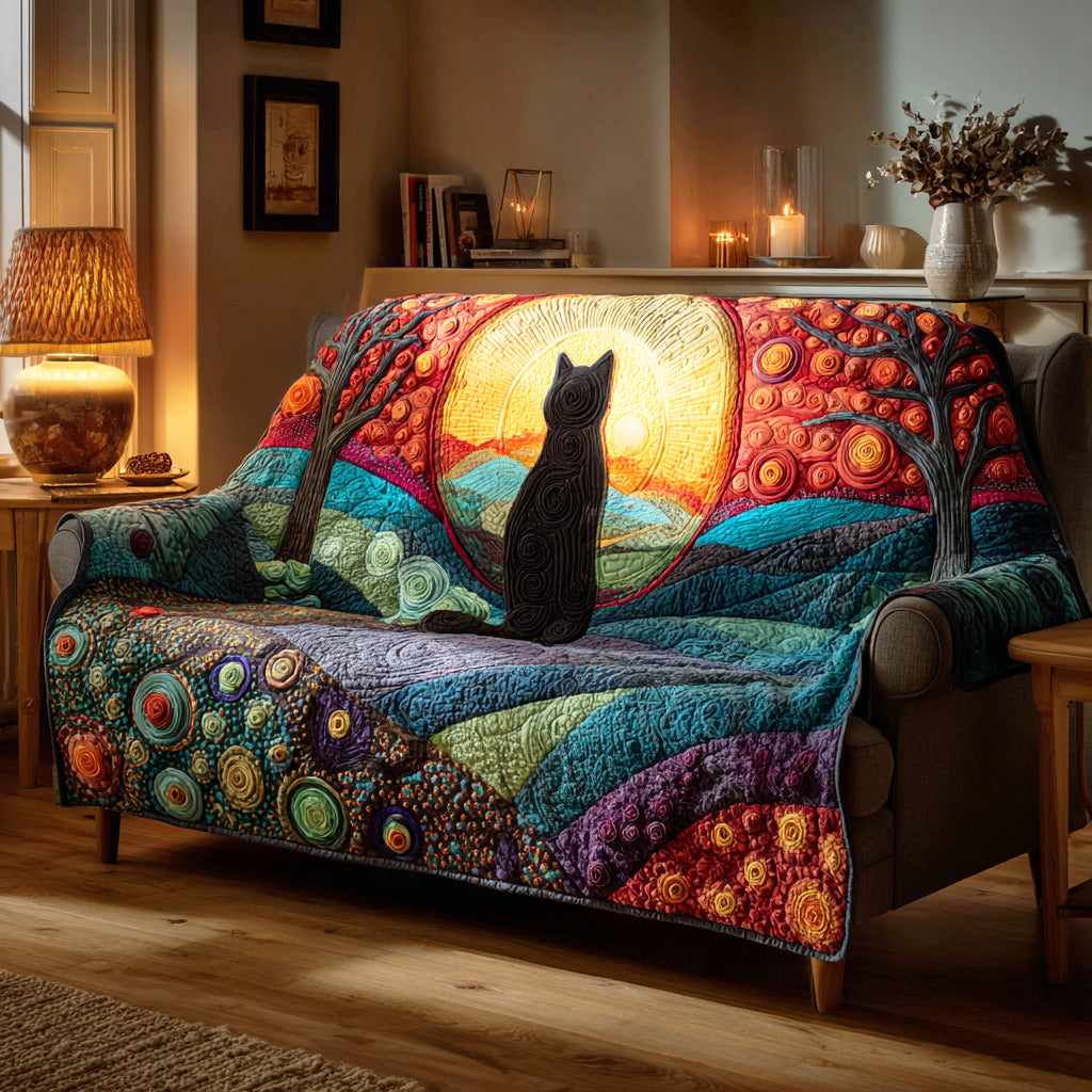 Mystic Path Quilted Sofa Cover Sofa Saver Covers Cat Presents Christmas