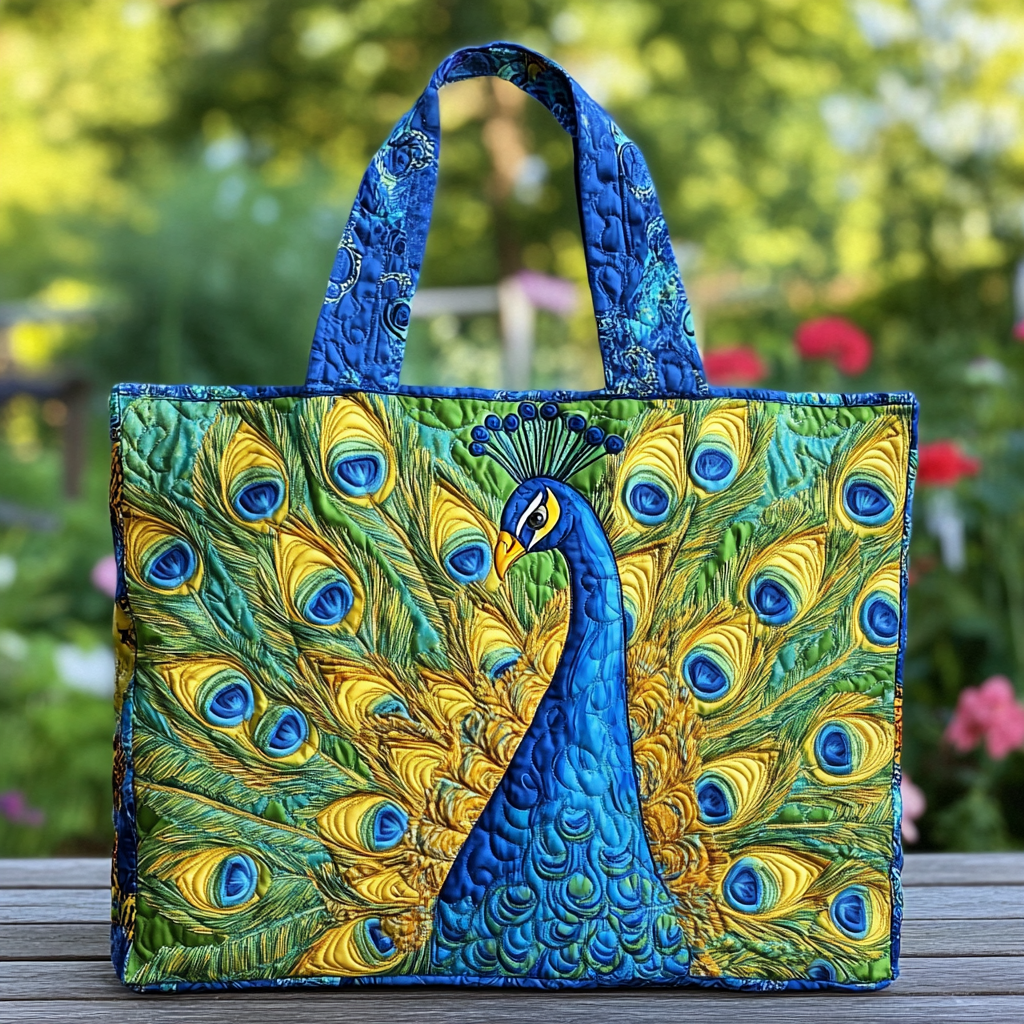 Mystic Peacock Quilted Tote Bag Best Shoulder Bags For Everyday Best Birthday Gifts For Mothers