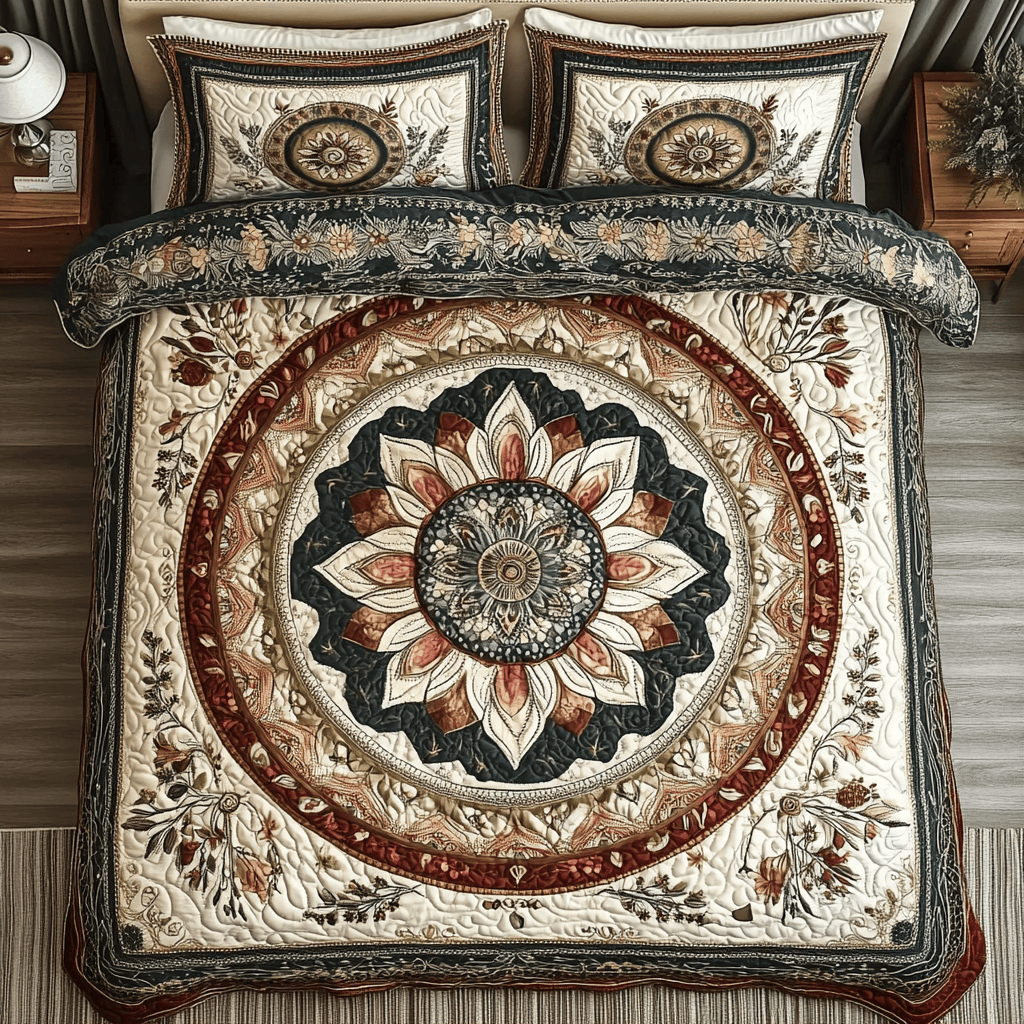 Mystic Radiance Quilted Bedding Set Bed Sheet Set Mother's Day Gifts For Wife