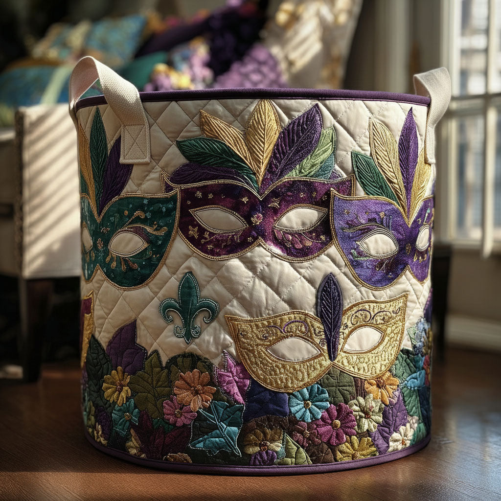 Mystic Revelry Quilted Laundry Basket Good Laundry Baskets Mardi Gras Gift Shop