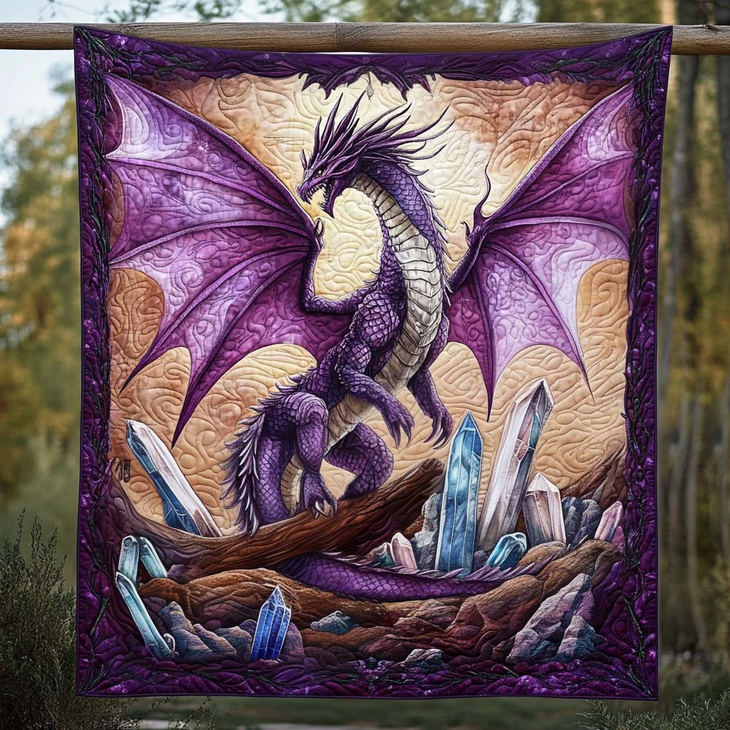 Mystic Scale Quilted Blanket Bedroom Decorations Cool Gifts For Dragon Lovers