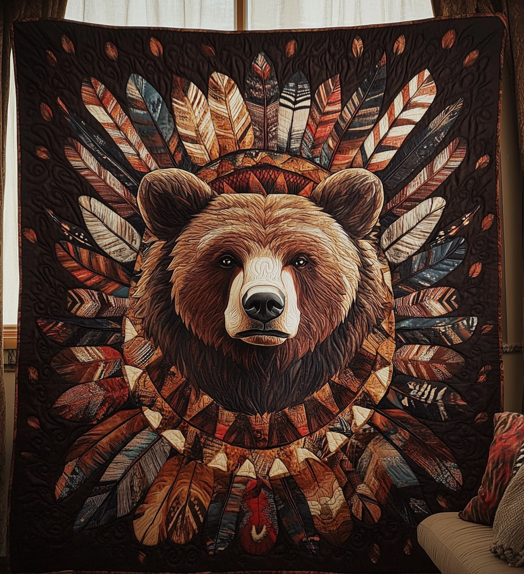 Native Bear Proud Quilted Blanket Bedroom Furniture Ideas Father In Law Gifts Dad's Day