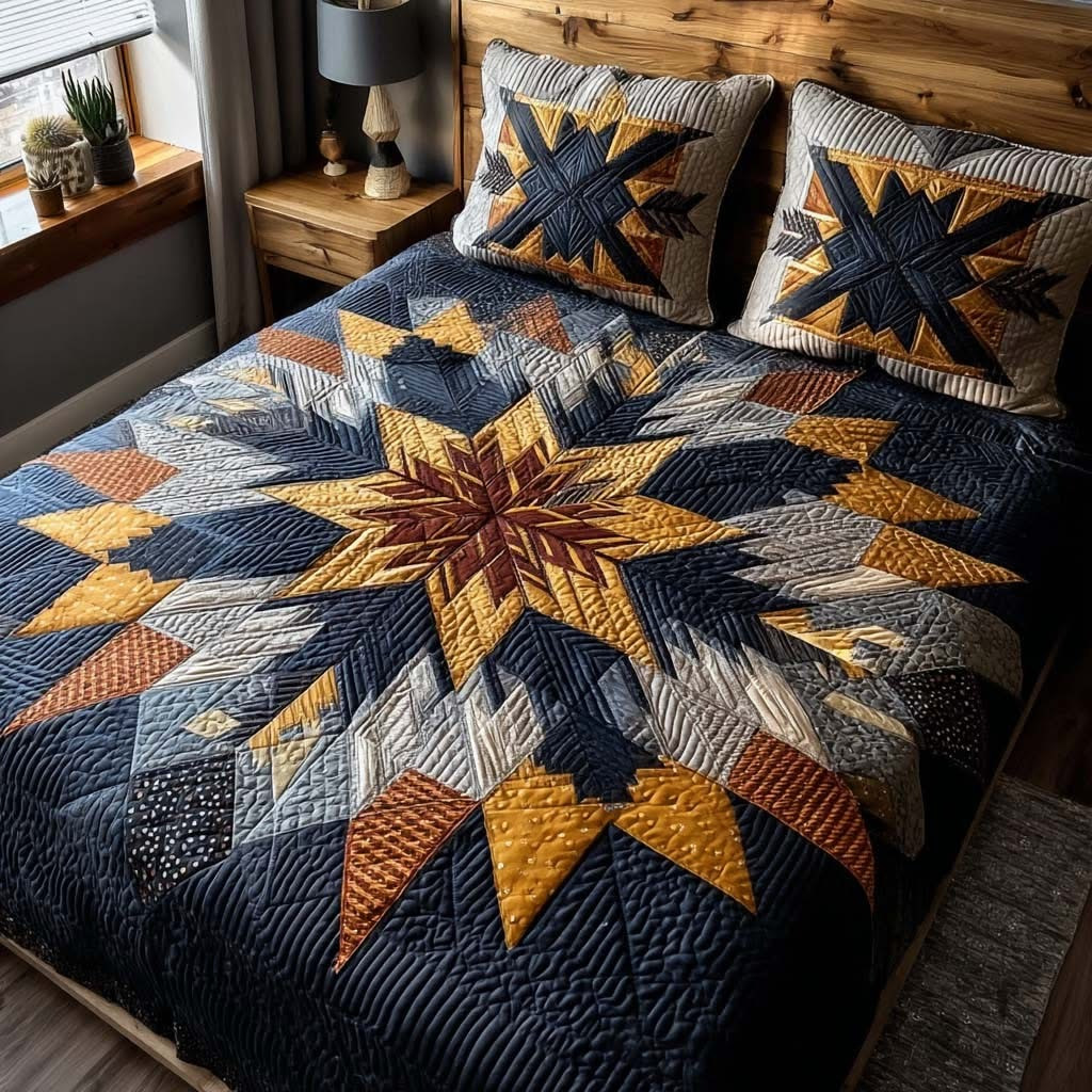 Native Starcrest Quilted Bedding Set Bedroom Decorations Native American Gifts For Him
